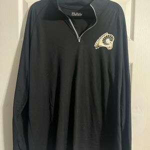 Black Quarter-Zip Pullover with Logo